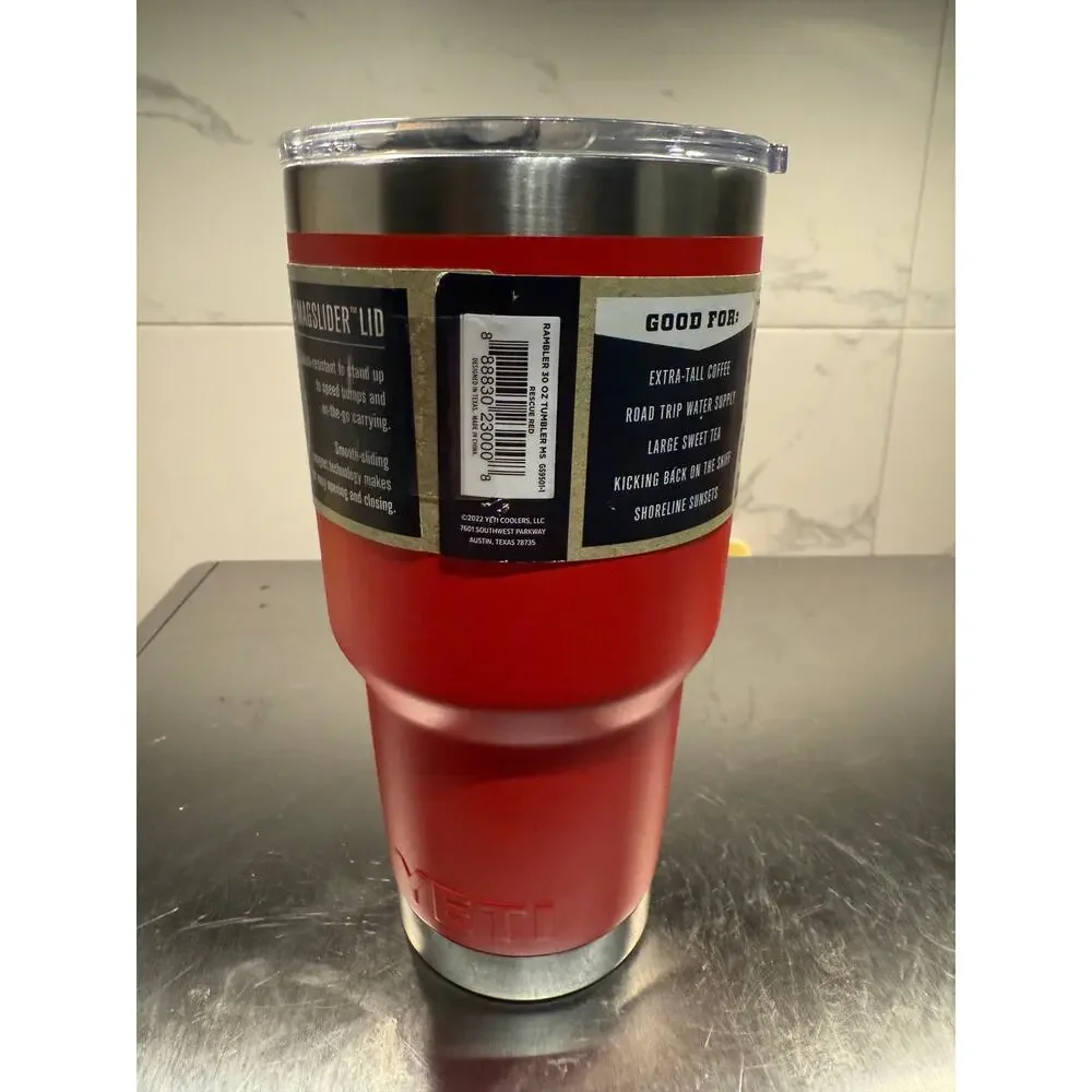 NWT YETI Rambler 30 oz Tumbler with MagSlider Lid – Rescue Red